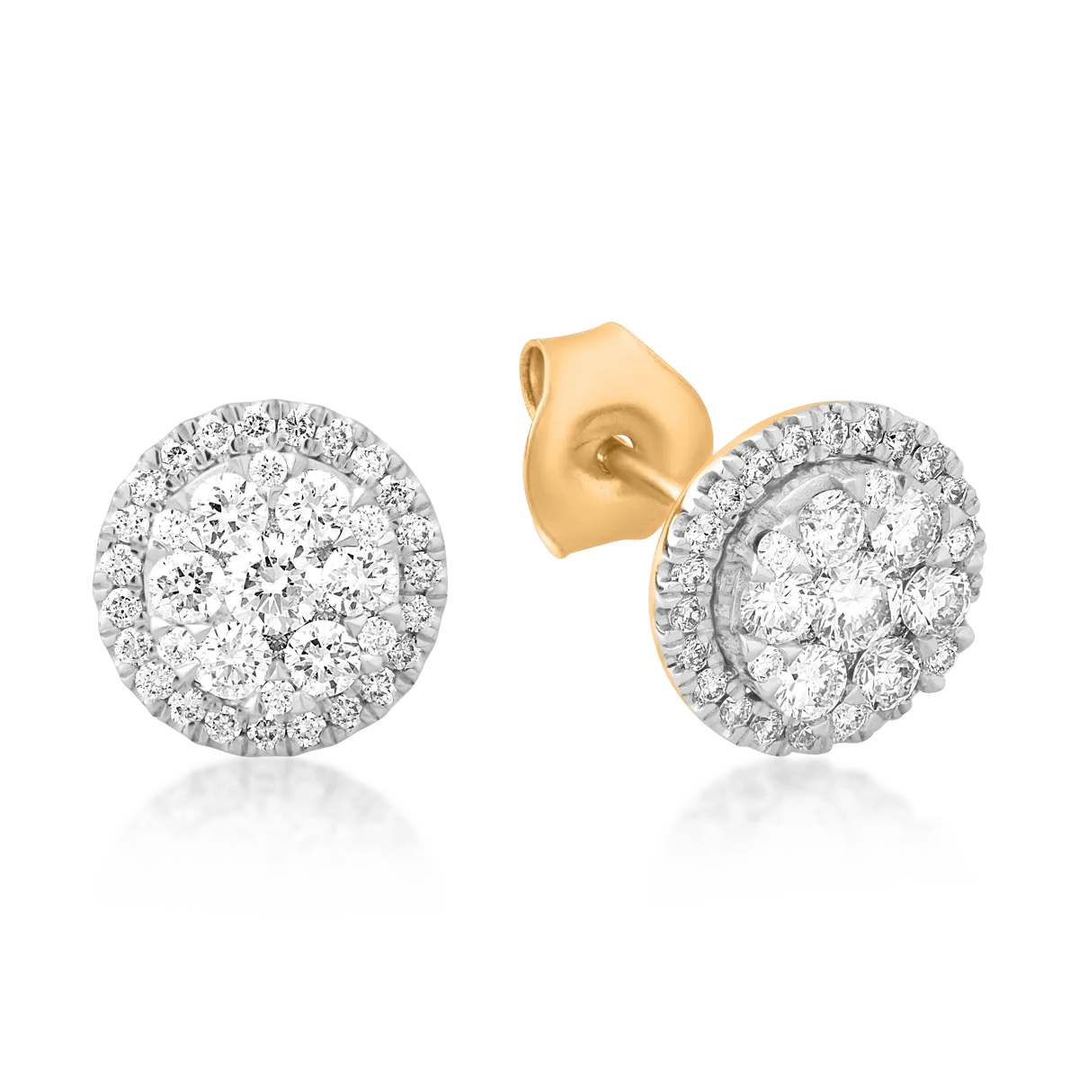 18K yellow gold earrings with 0.652ct diamonds