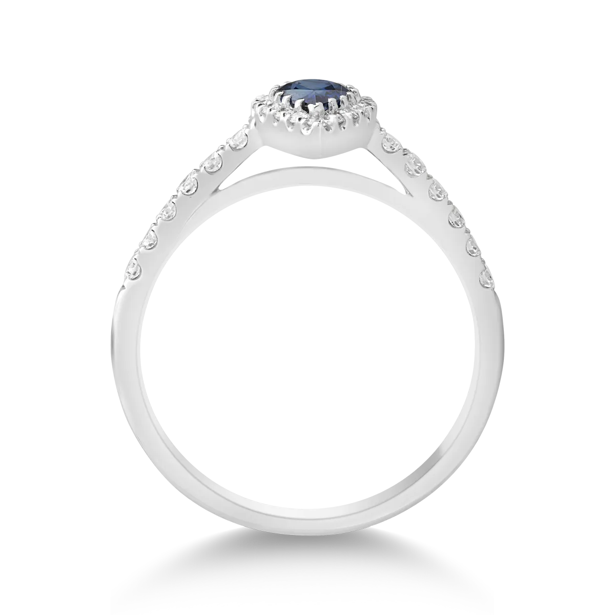 Inel din aur alb de 18K cu safir de 0.45ct si diamante de 0.24ct - 1 | YEO