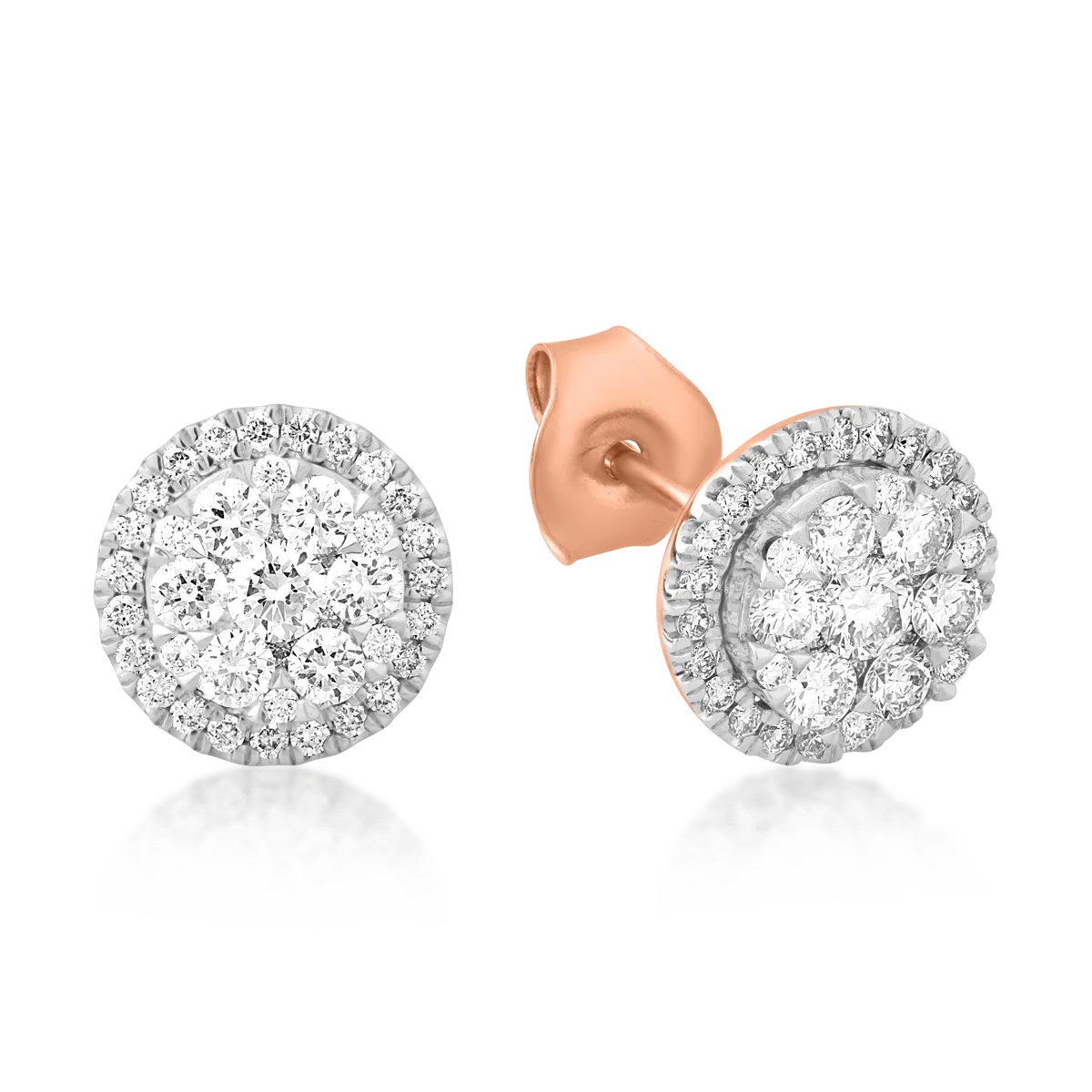 18K rose gold earrings with 0.661ct diamonds