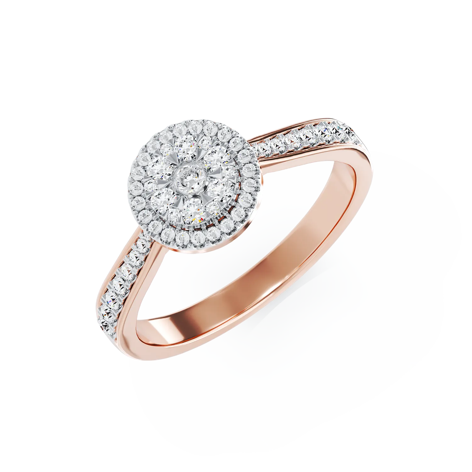 Годежен пръстен от 18K розово злато с диаманти от 0.427ct