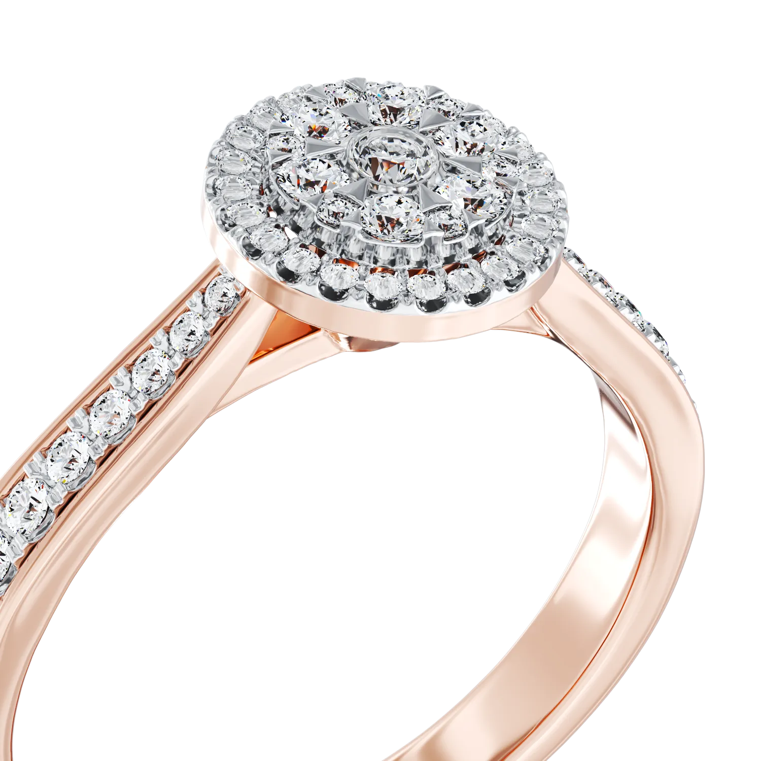 18K rózsaszín arany eljegyzési gyűrű 0.427ct gyémántokkal