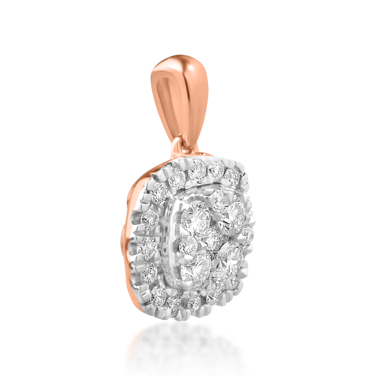 Pandantiv din aur roz de 18K cu diamante de 0.327ct