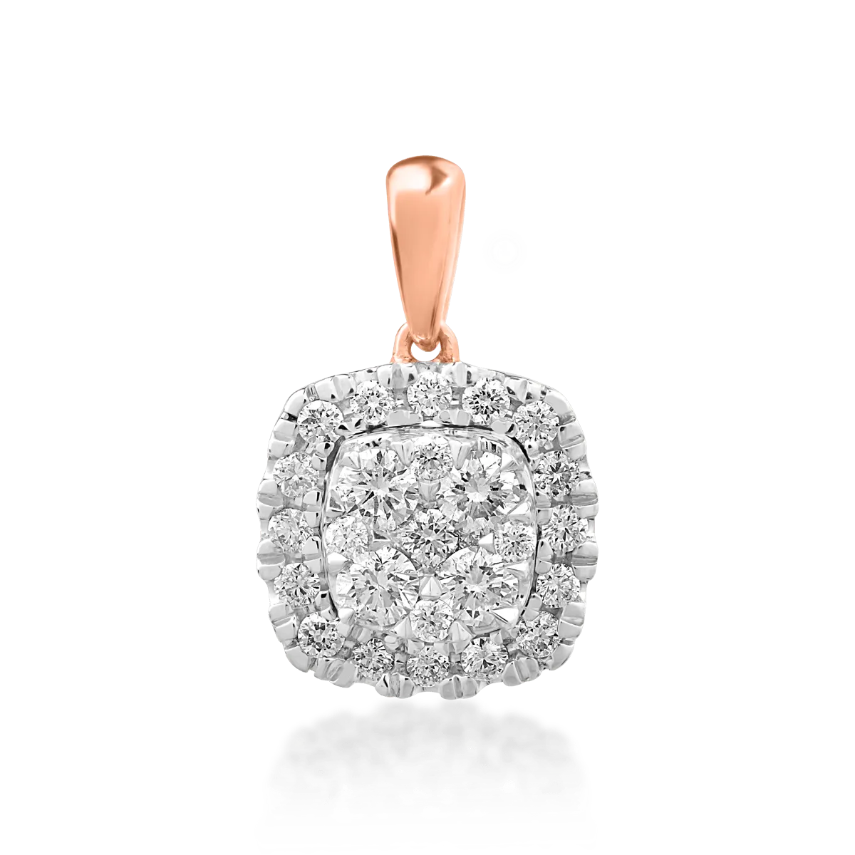 Pandantiv din aur roz cu diamante de 0.327ct