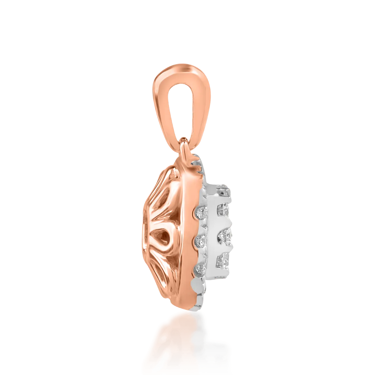 Pandantiv din aur roz cu diamante de 0.327ct