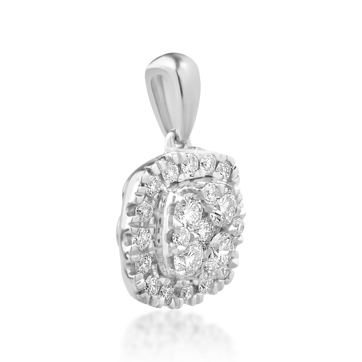 Pandantiv din aur alb de 18K cu diamante de 0.329ct