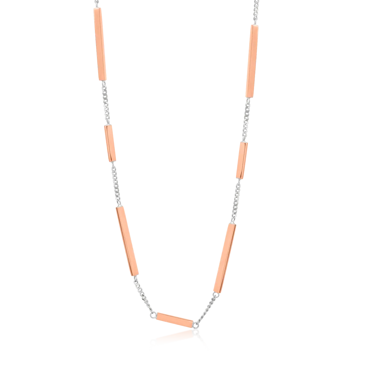 14K white-rose gold chain