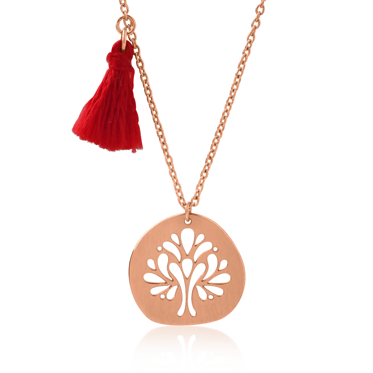 14K rose gold coin pendant necklace