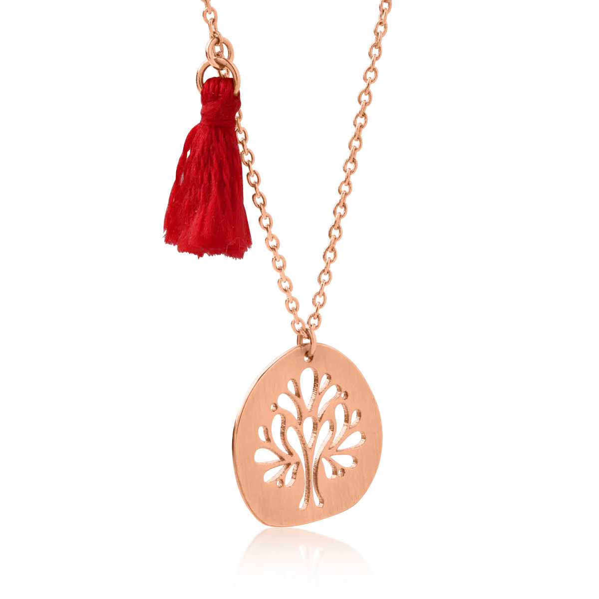 14K rose gold coin pendant necklace