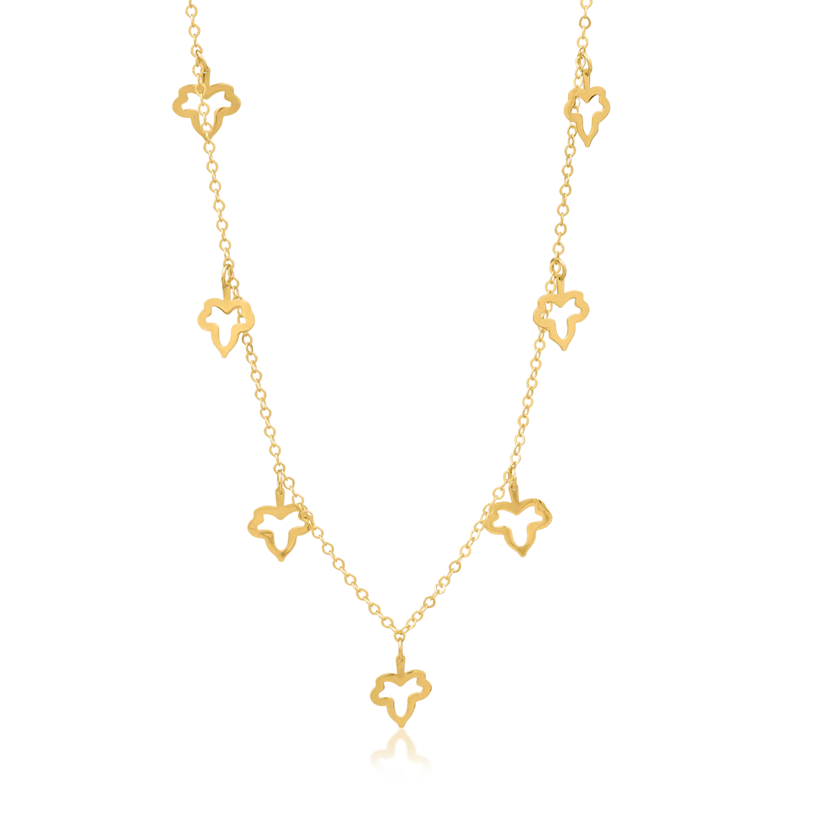 14K yellow gold charms necklace