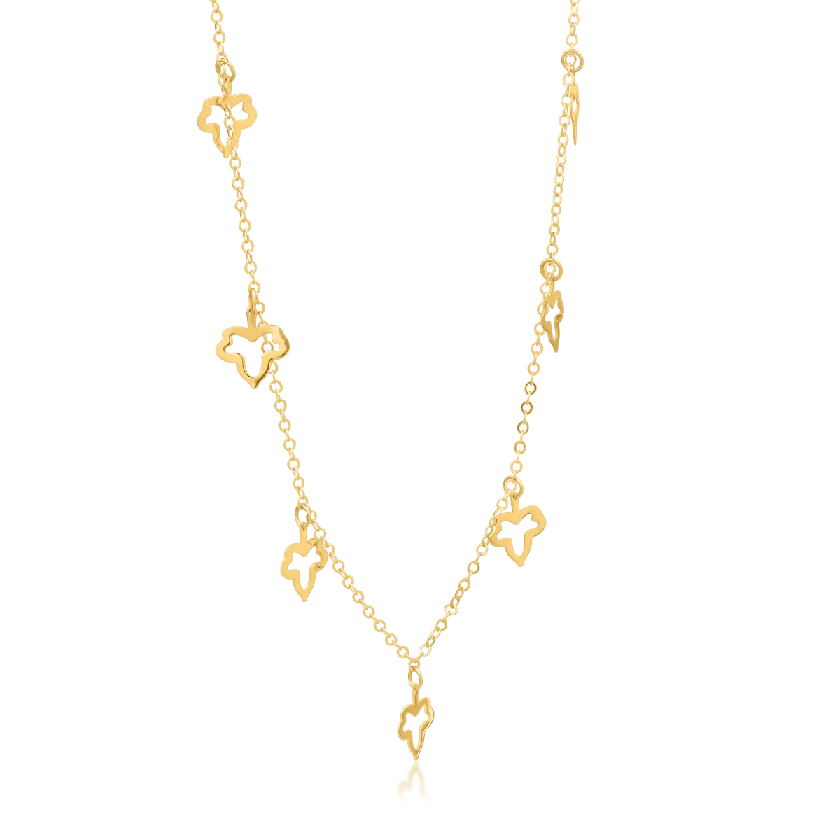 14K yellow gold charms necklace