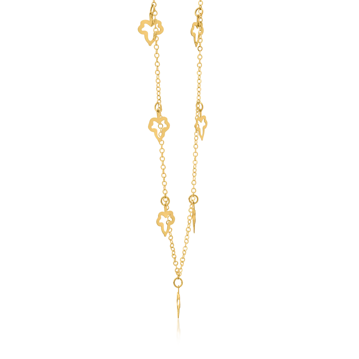 14K yellow gold charms necklace