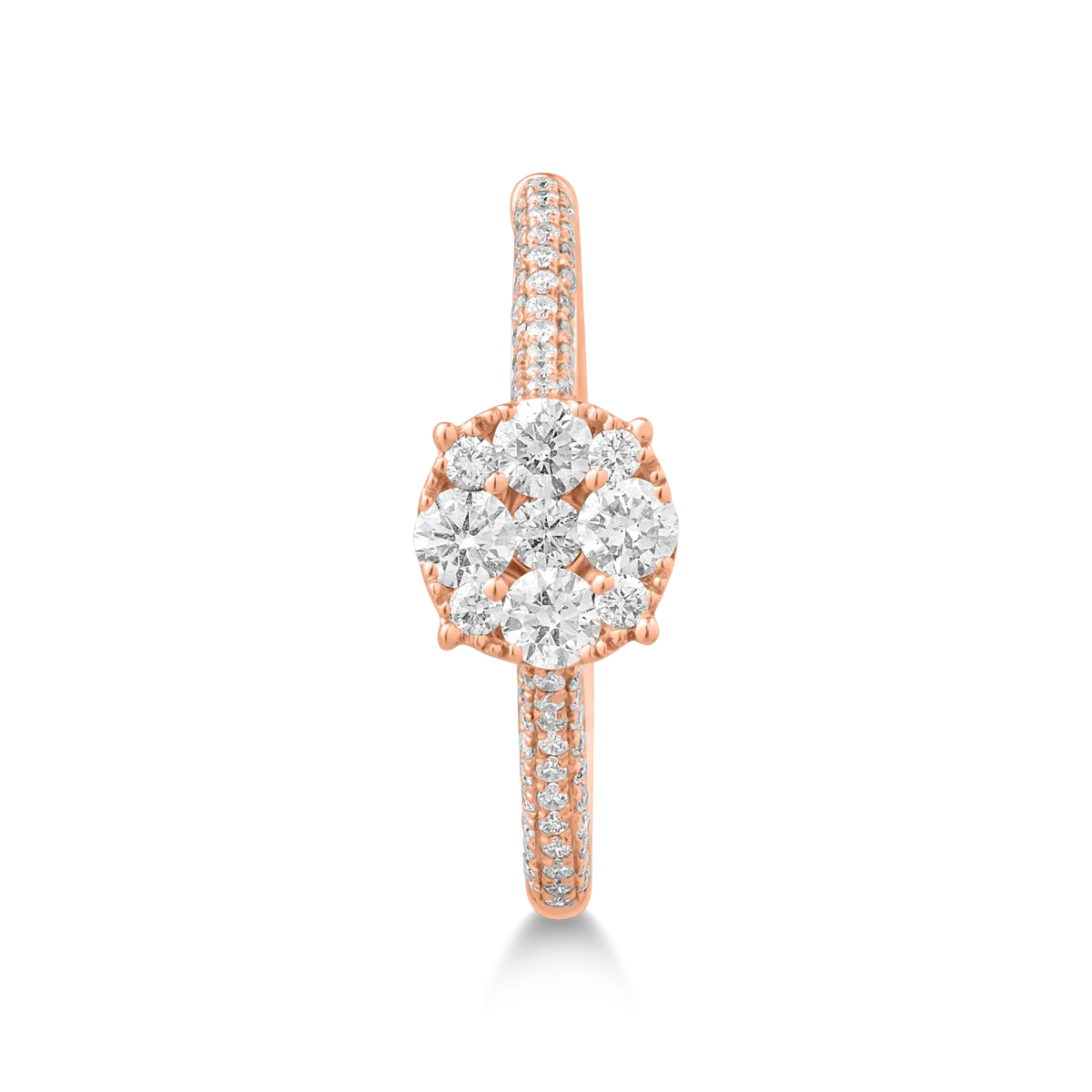 18k rose gold ring with diamonds of 0.53ct