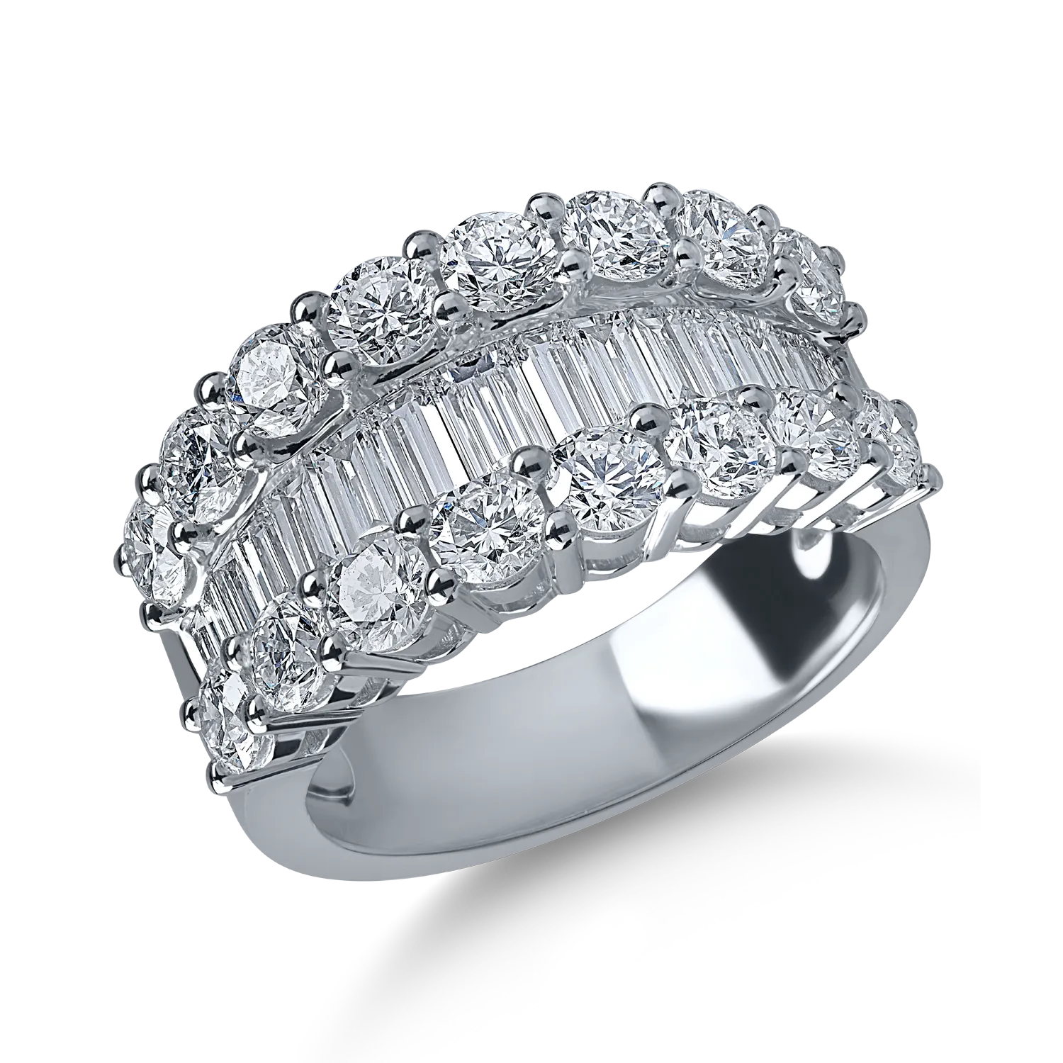 Inel din aur alb cu diamante microsetting de 3.04ct