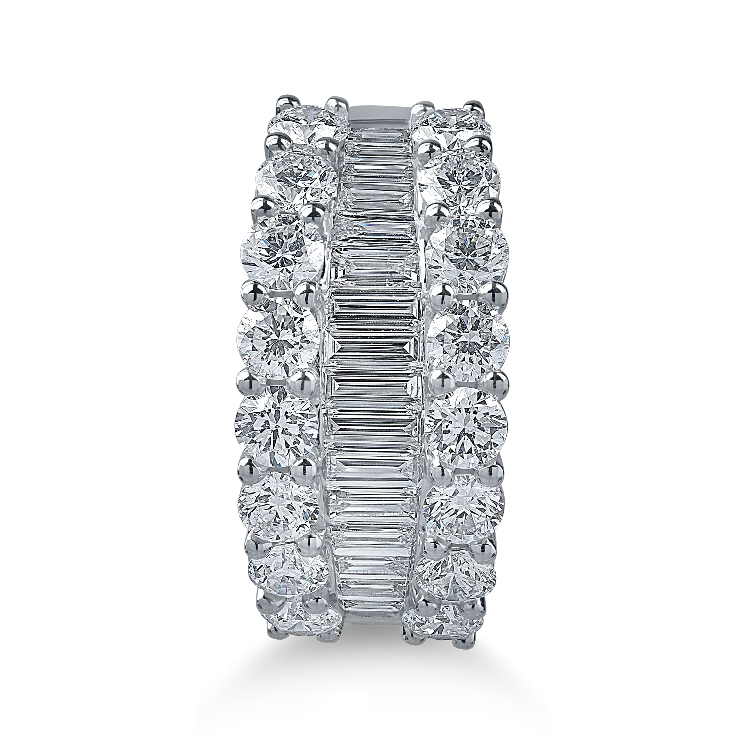 Inel din aur alb cu diamante microsetting de 3.04ct - Imagine 2