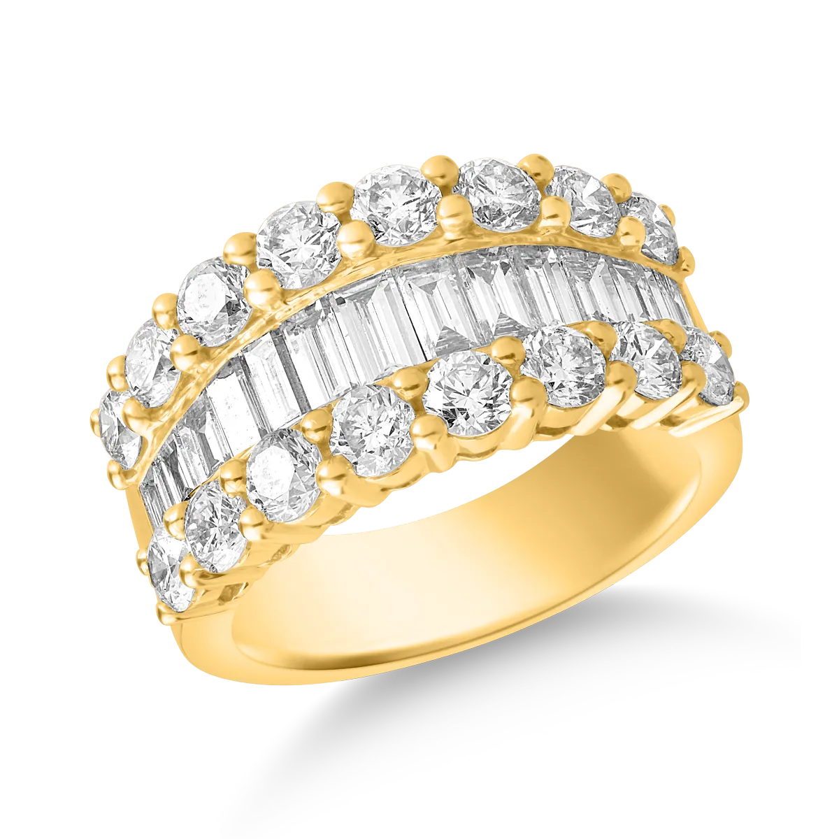Inel din aur galben cu diamante microsetting de 3.3ct