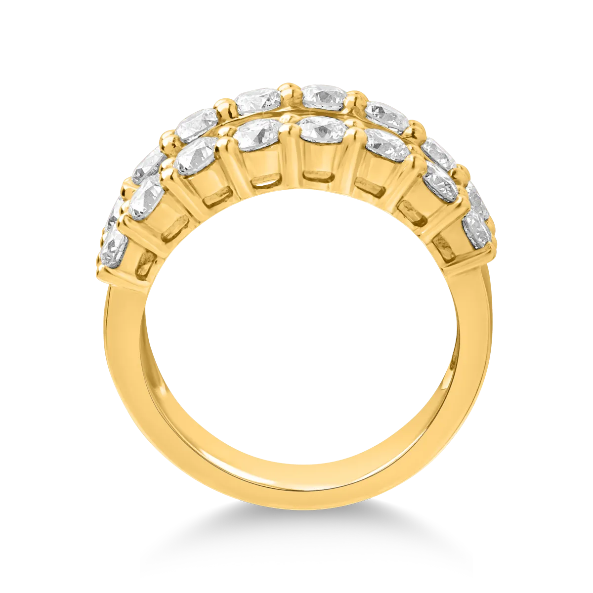 18K yellow gold ring with 3.18ct diamonds