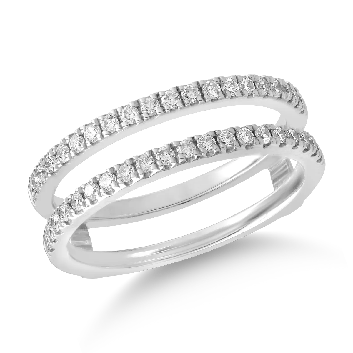 18K white gold ring with 0.36ct black diamonds and 0.33ct clear diamonds