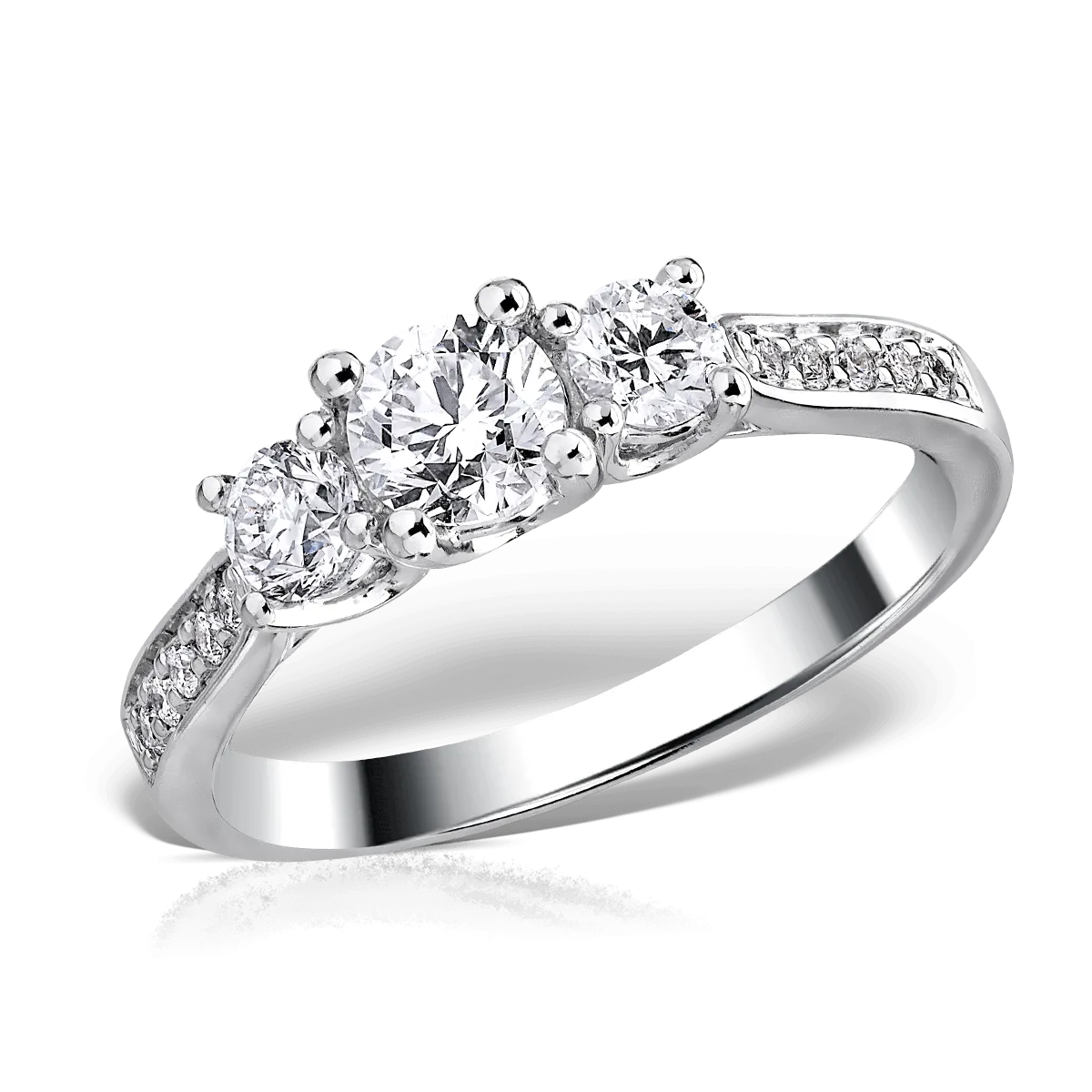 18K fehérarany gyűrű 0.98ct gyémántokkal