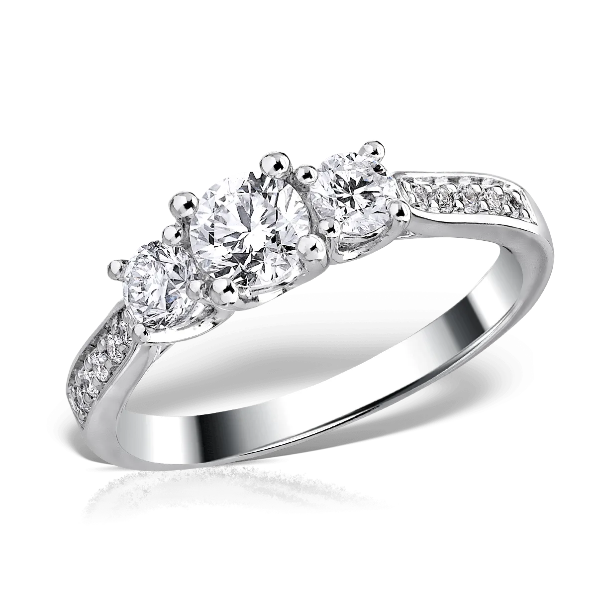 Teilor Inel din aur alb cu diamante de 0.98ct