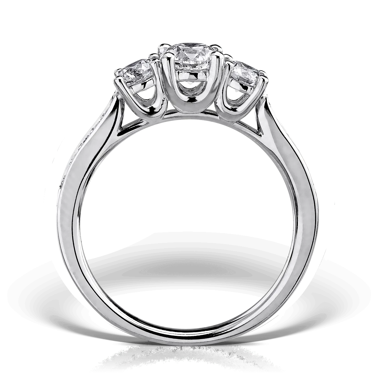 Inel din aur alb cu diamante de 0.98ct - imagine 2