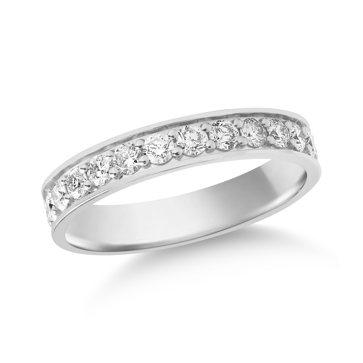 Inel eternity din aur alb cu diamante de 0.99ct
