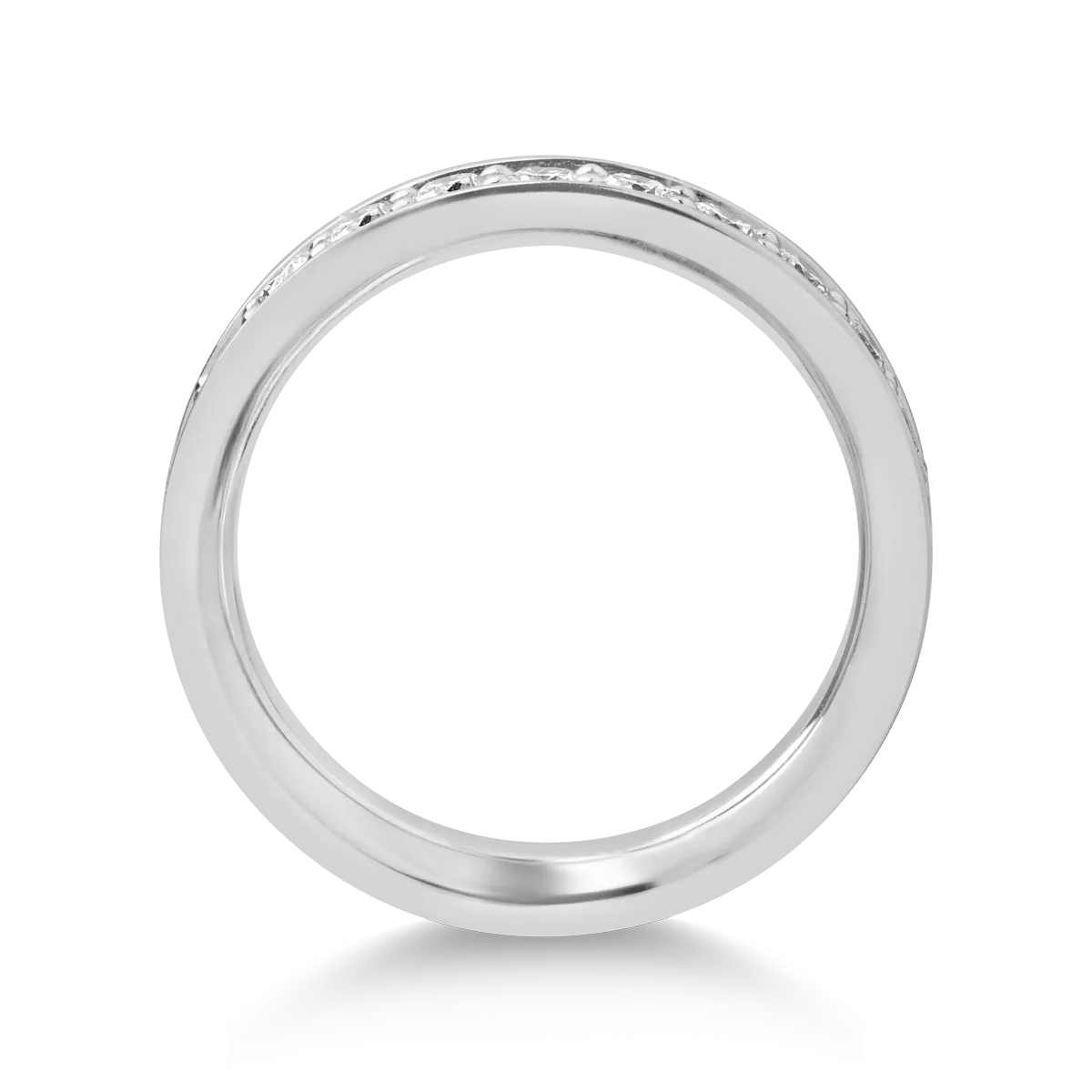 Pierścionek nieskończoności z białego 18K złota z diamentami o masie 0.99ct