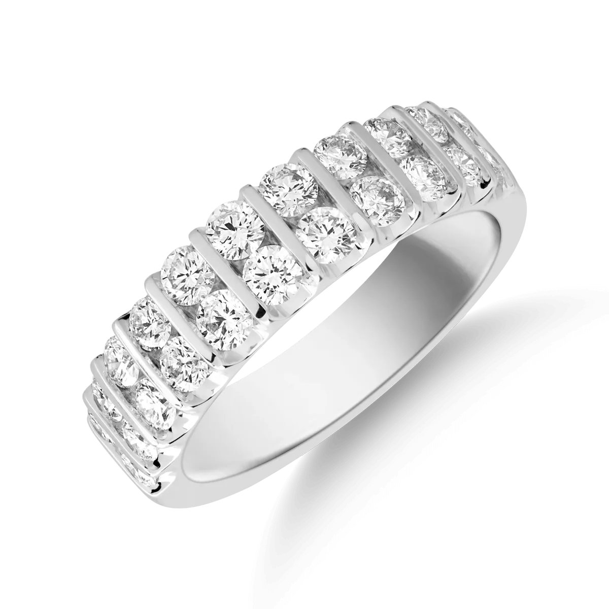 18K white gold ring with 1.25ct diamonds