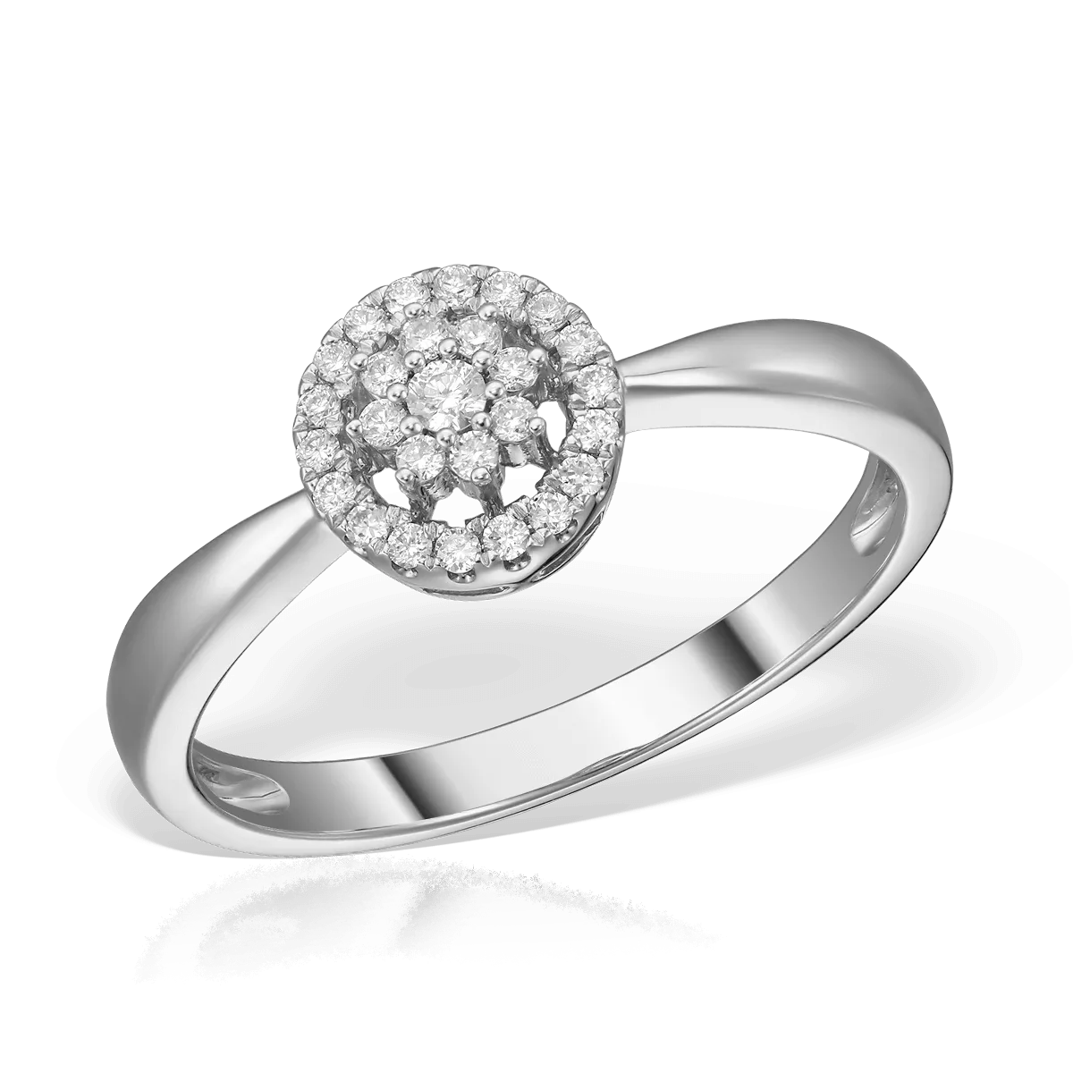18K white gold ring with diamonds of 0.14ct