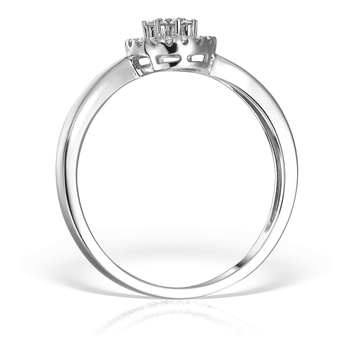 Inel din aur alb de 18K cu diamante de 0.14ct
