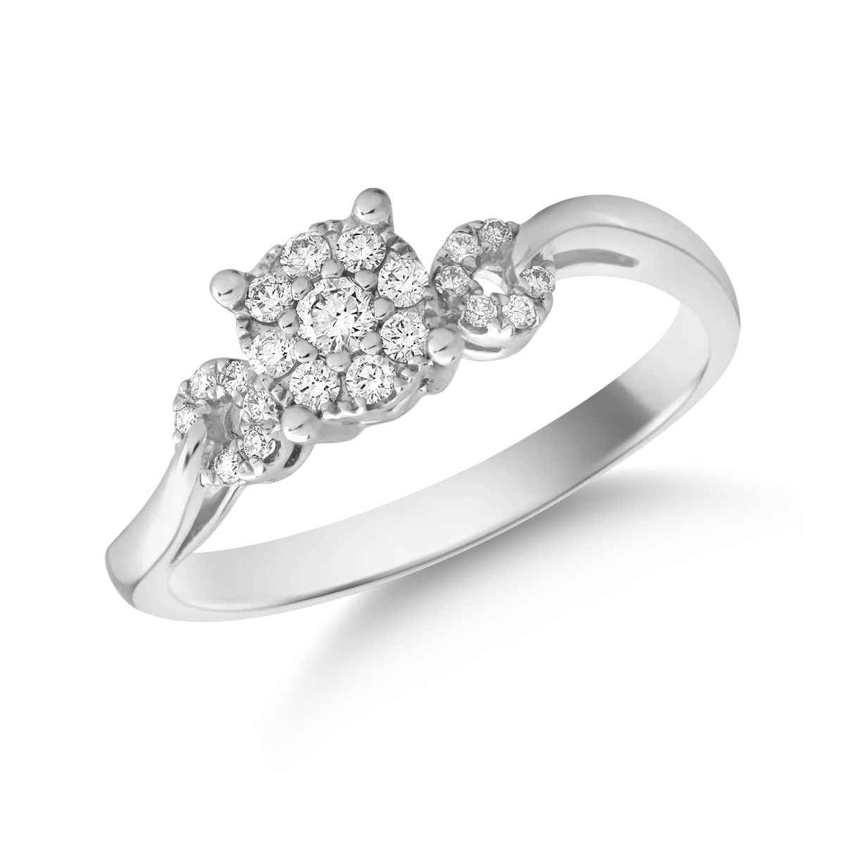 14K white gold ring with 0.21ct diamonds