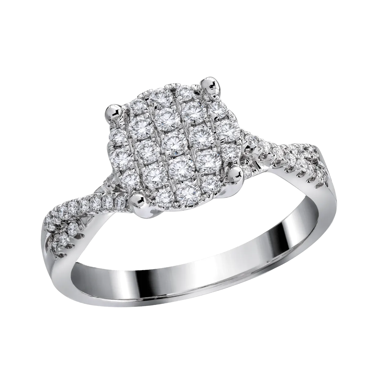 14K white gold ring with 0.41ct diamonds