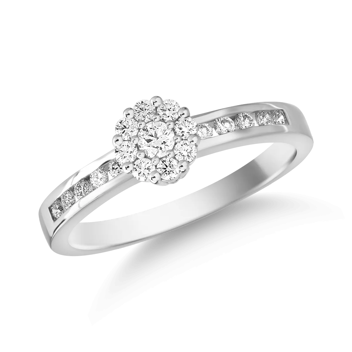 14K white gold ring with diamonds of 0.34ct
