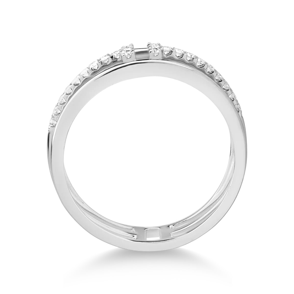 Пръстен от бяло злато 18K с диаманти 0.15ct