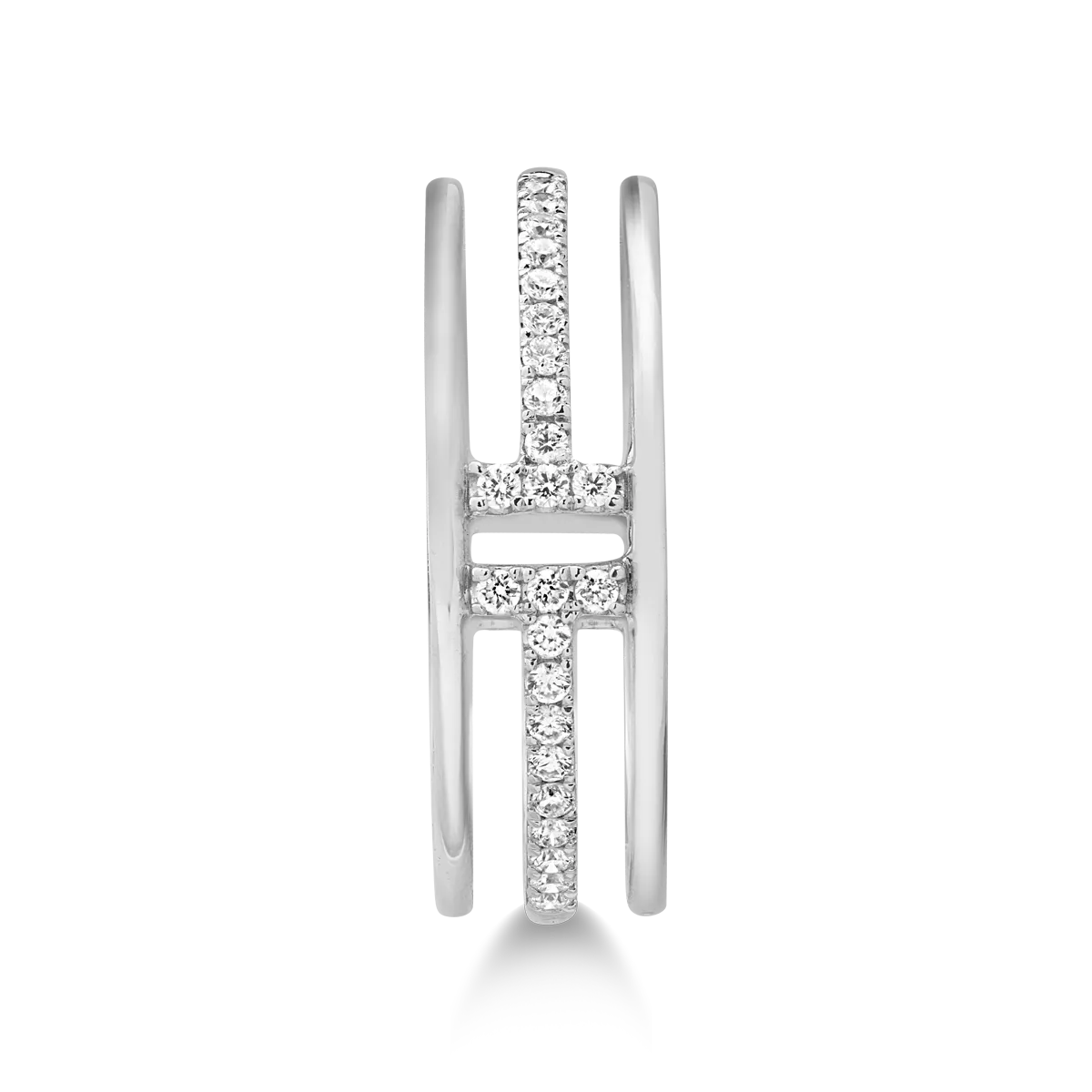 Пръстен от бяло злато 18K с диаманти 0.15ct