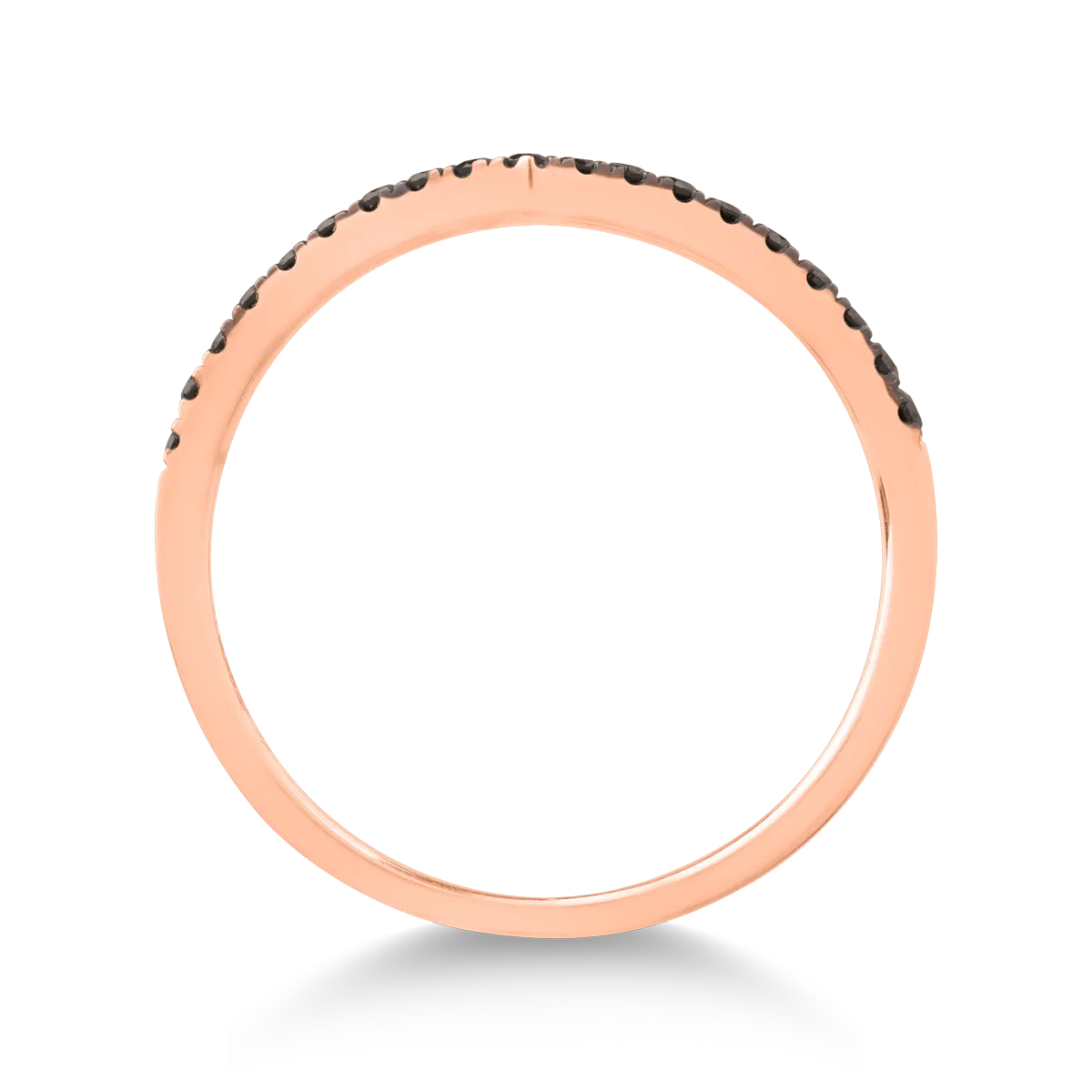 Rose gold half eternity ring with 0.1ct black diamonds