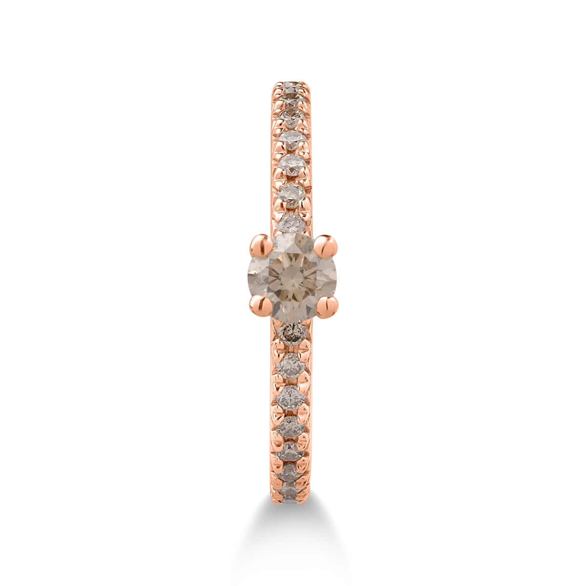 18K rose gold ring with 0.57ct brown diamonds