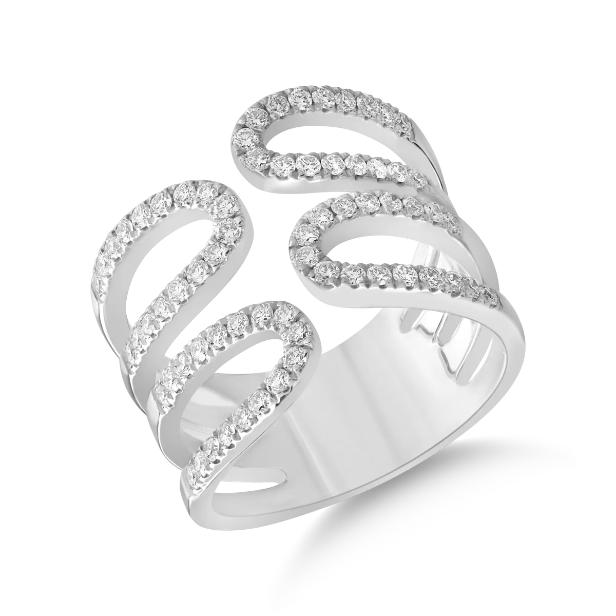 18K white gold ring with 0.8ct diamonds