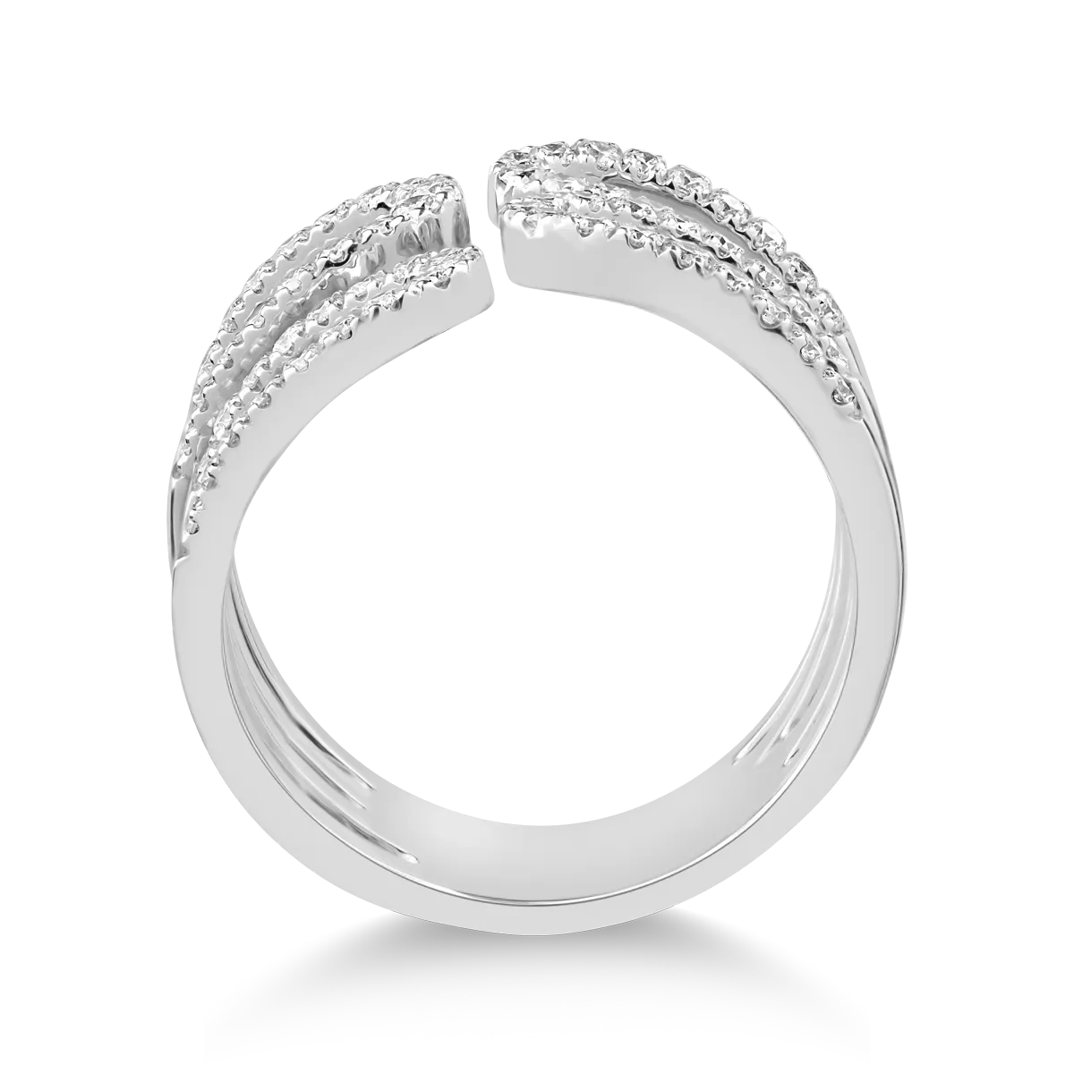 18k fehér arany gyűrű 0.8ct gyémántokkal