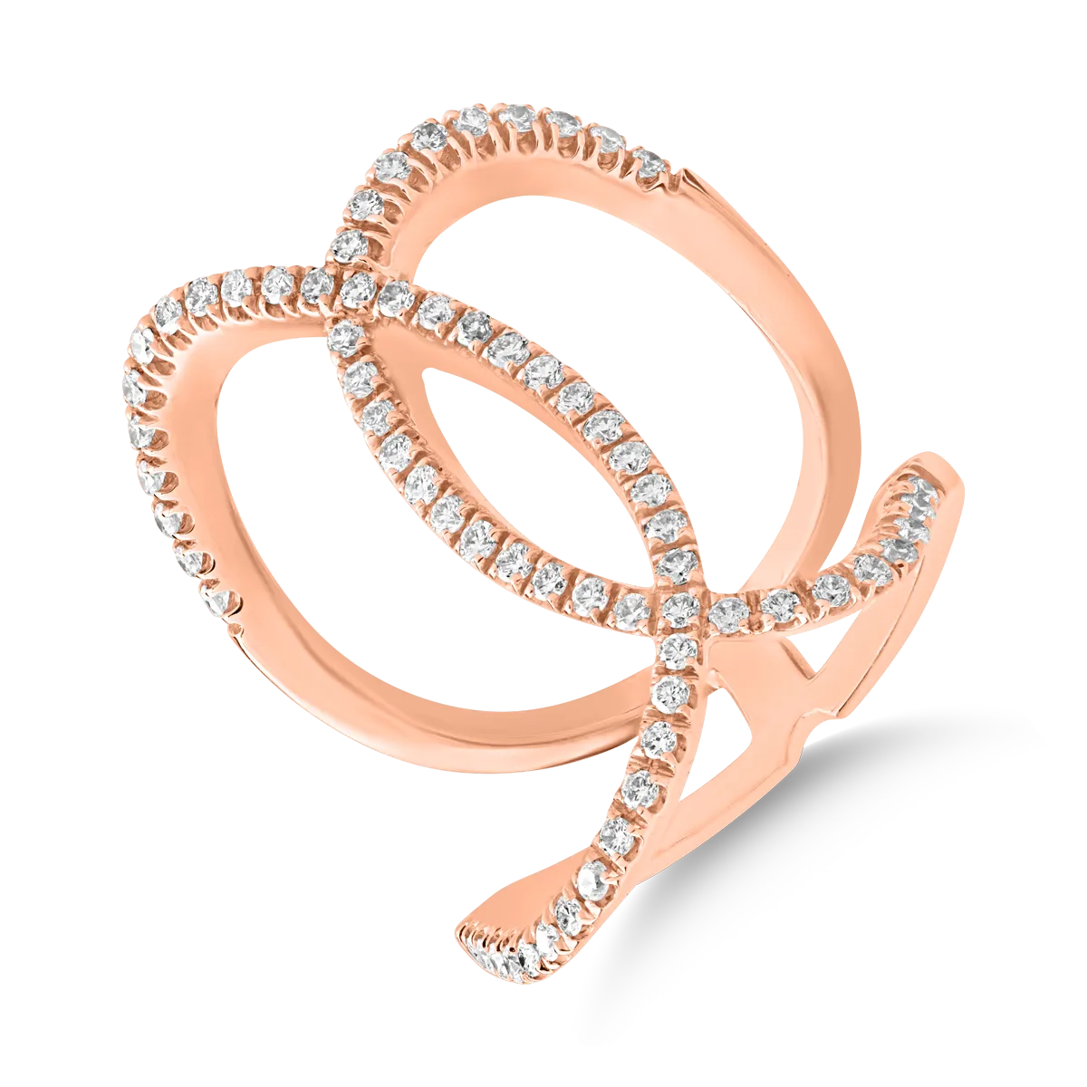 18K rose gold ring with 0.5ct diamonds