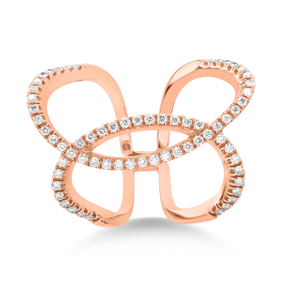 Inel din aur roz cu diamante de 0.5ct