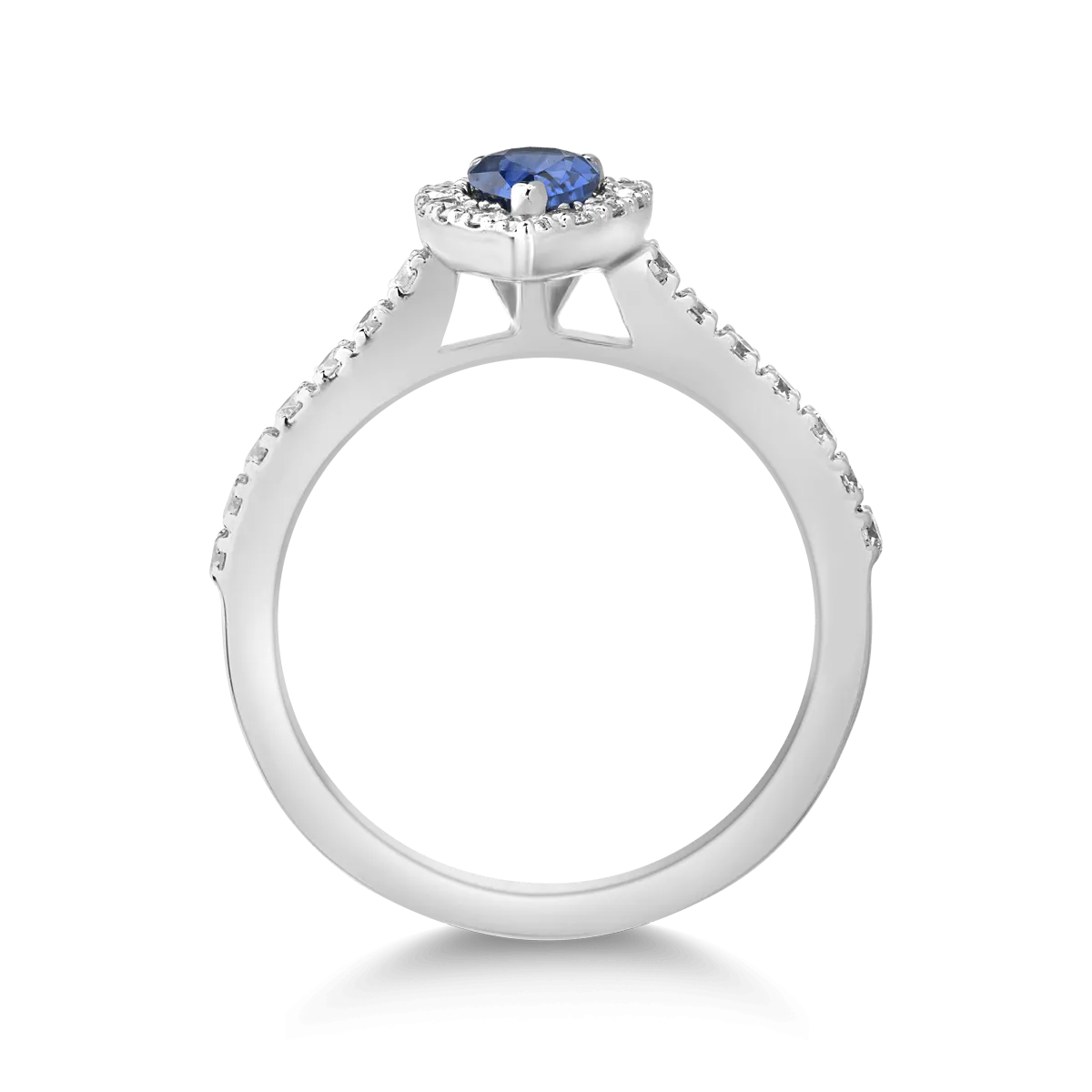 Gyűrű 18K-os fehér aranyból 0.53ct zafírral és 0.38ct gyémánttal