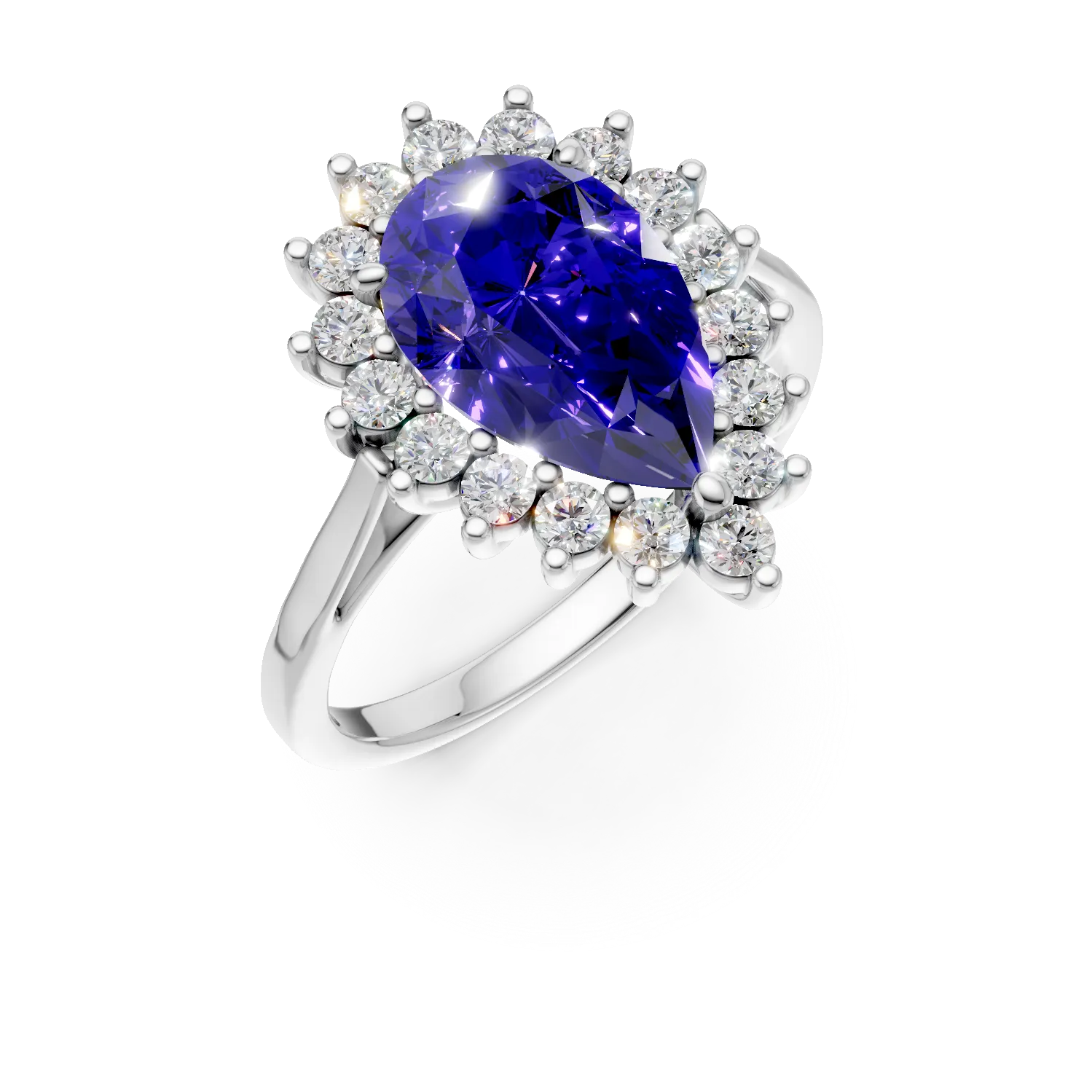 Inel din aur alb cu tanzanit de 2.7ct si diamante de 0.6ct-115619