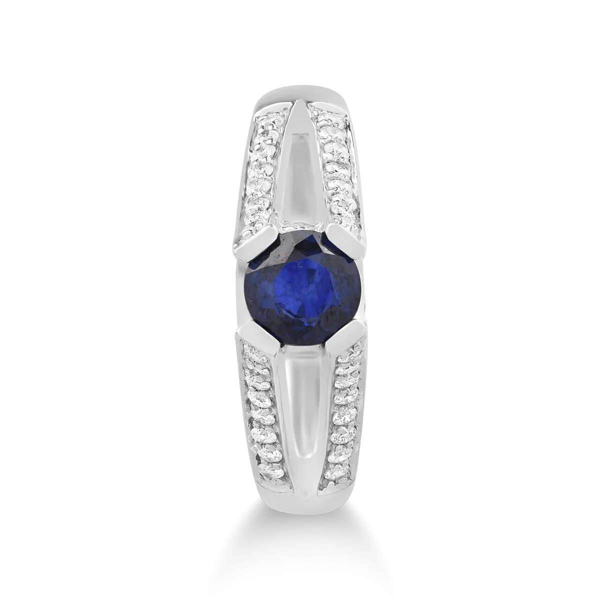 14K white gold ring with 0.71ct treated sapphire and 0.51ct diamonds