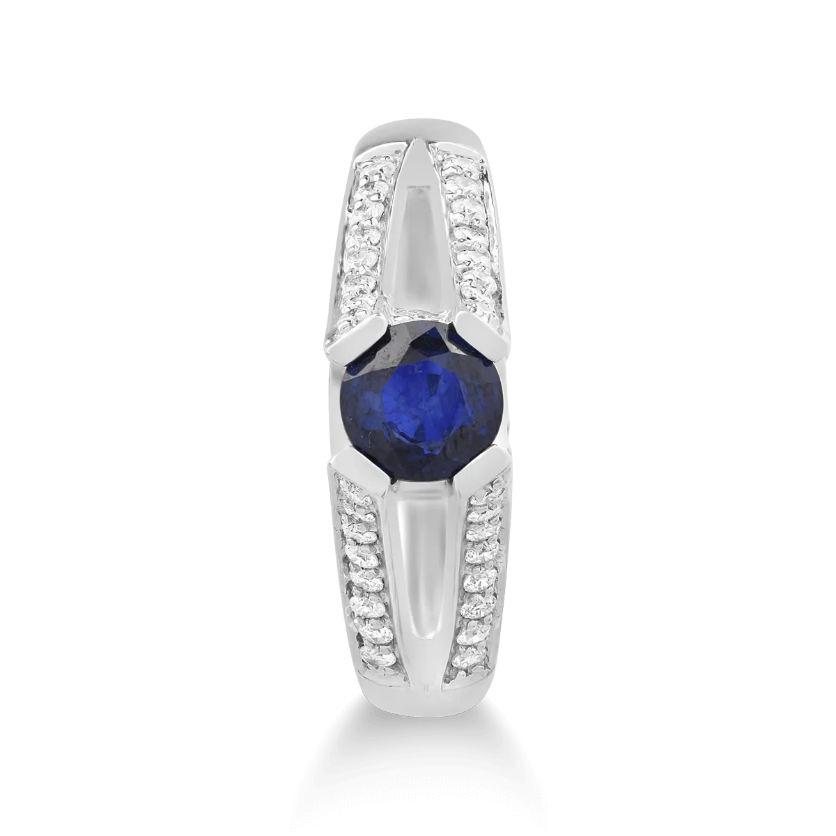 Inel din aur alb cu safir de 0.71ct si diamante de 0.51ct
