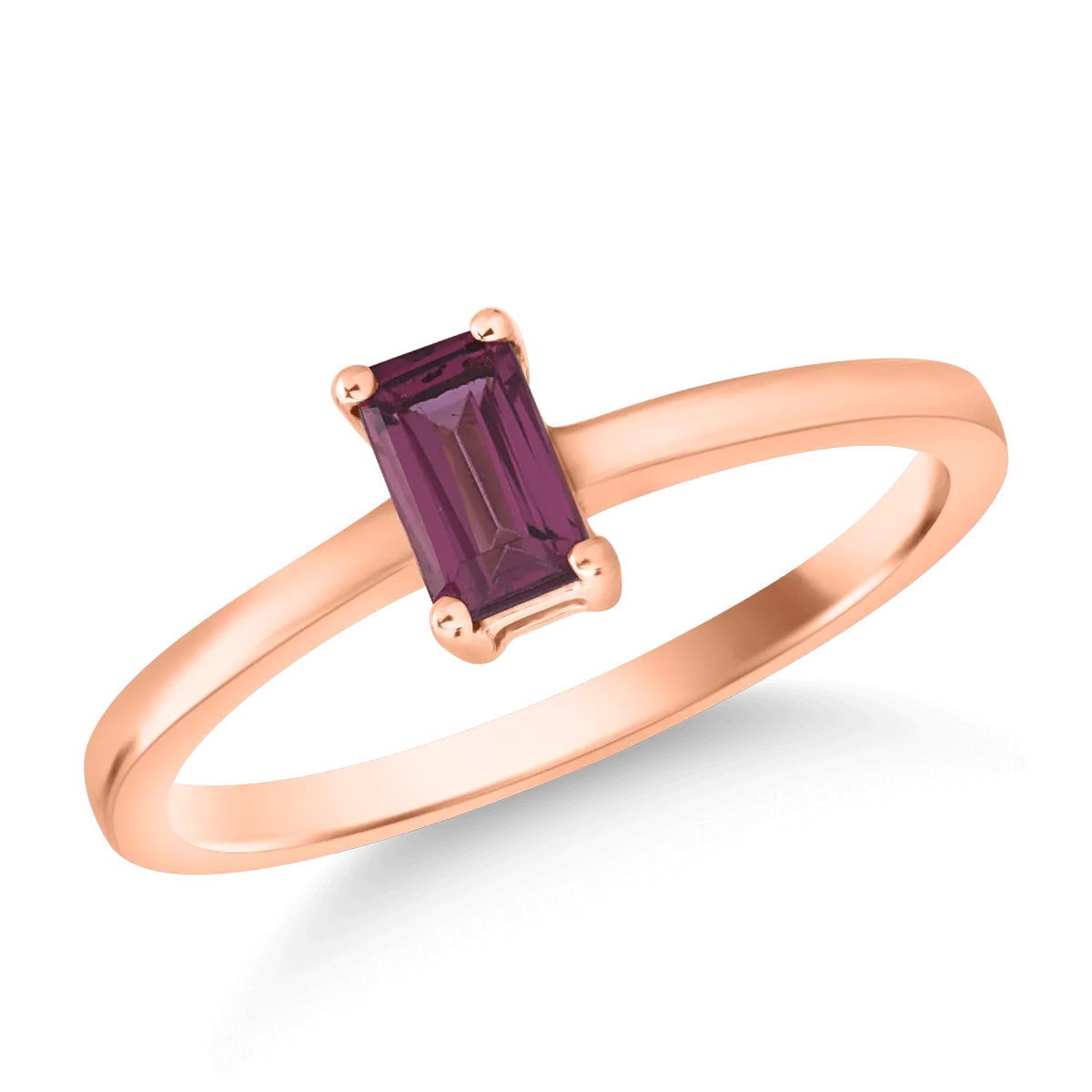 Gyűrű 14K-os rózsaszín aranyból 0.33ct rhodolittel