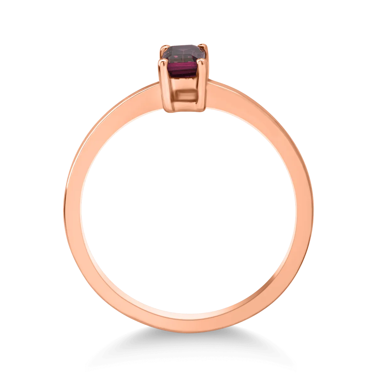 Inel din aur roz de 14K cu rodolit de 0.33ct