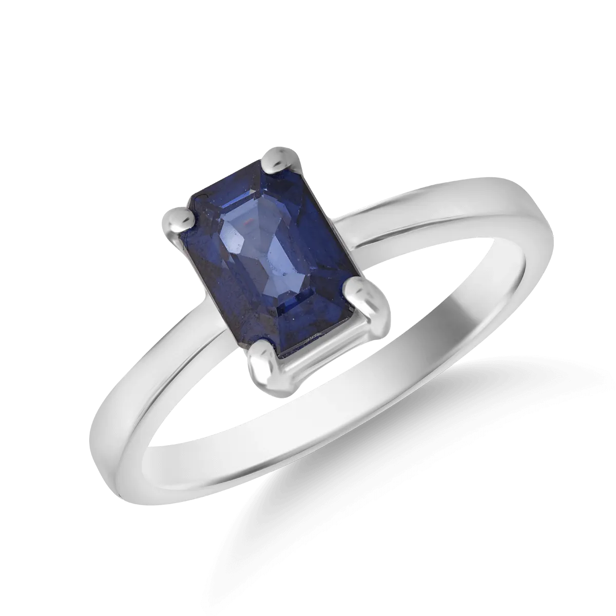 Inel din aur alb de 14K cu safir de 1.09ct