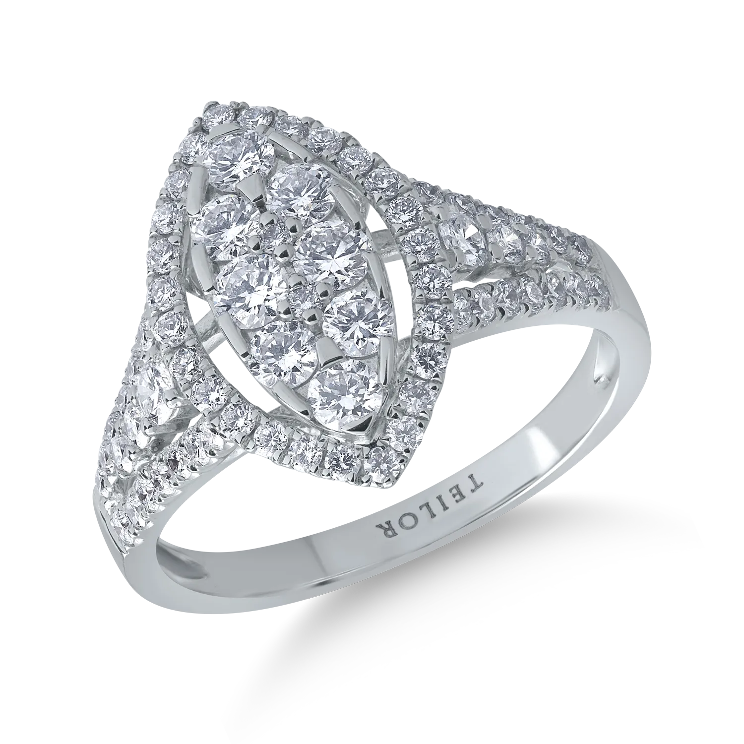 Teilor Inel din aur alb cu diamante de 0.52ct