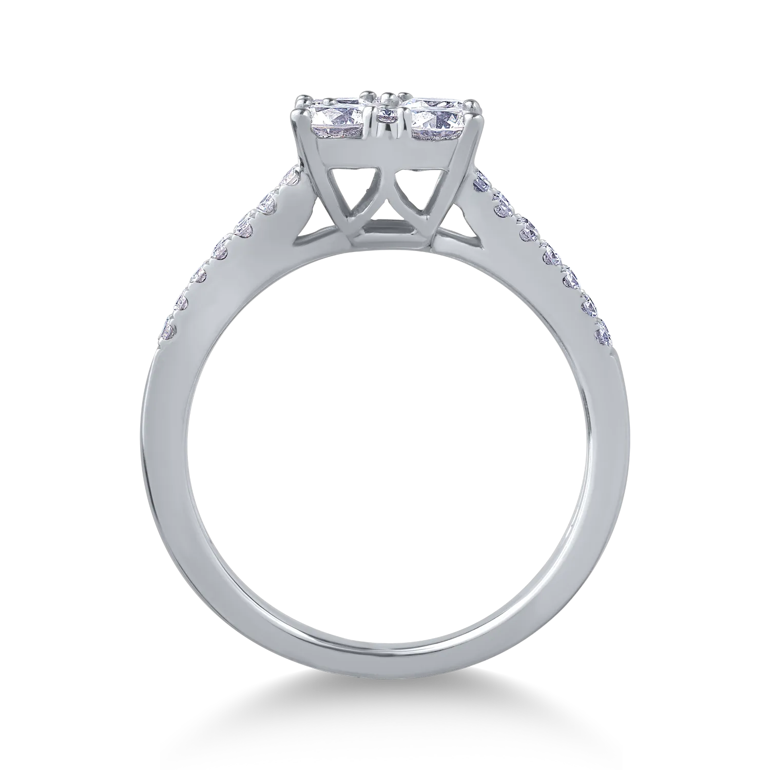 Inel din aur alb de 18K cu diamante de 1.28ct