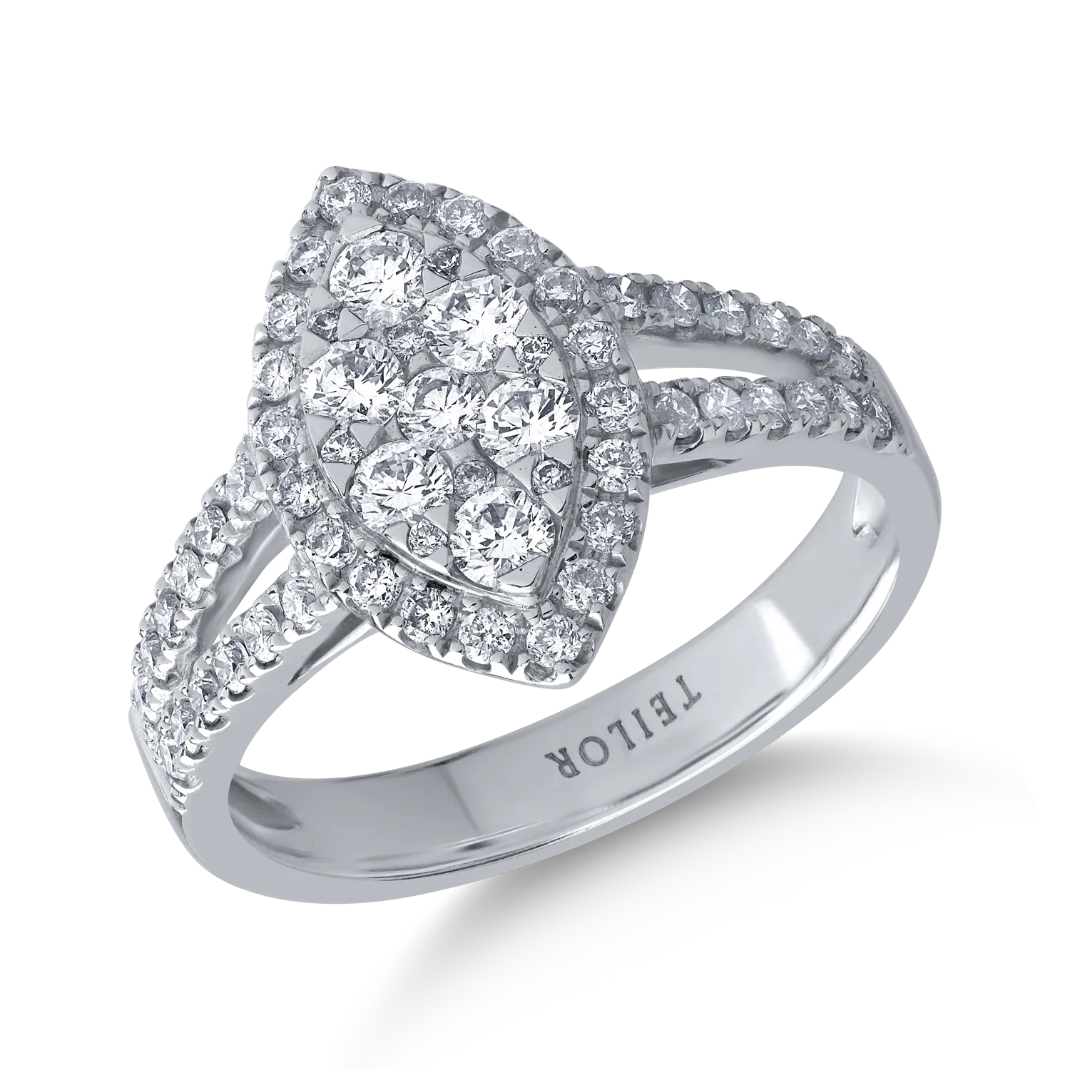 18K white gold ring with 0.85ct diamonds